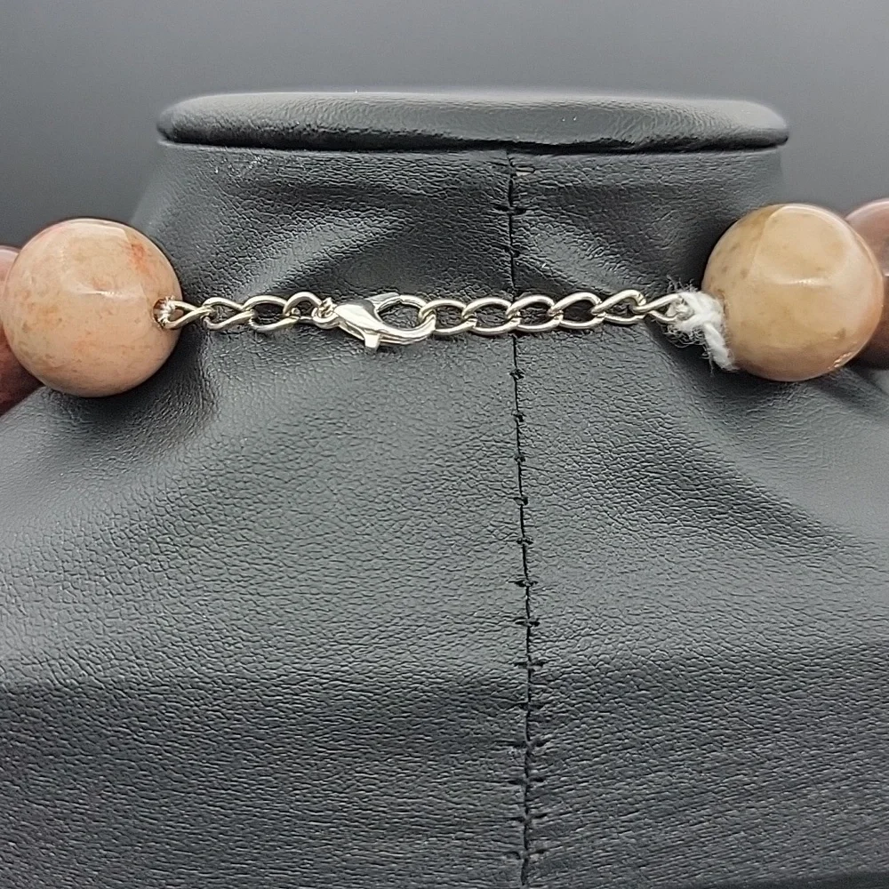 Huge 1328.00 Cts Agate Round Shape Beaded 18mm Gemstone Necklace Unisex NEW